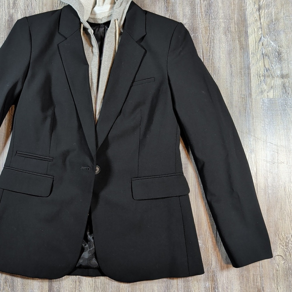 Veronica Beard Dickey Blazer Jacket Size 8 W/Heather Gray Drawstring Dickey - Picture 3 of 15
